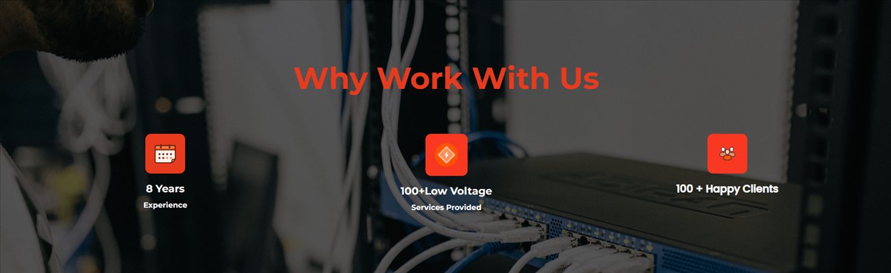 Alpha Cabling website — why work with us stats