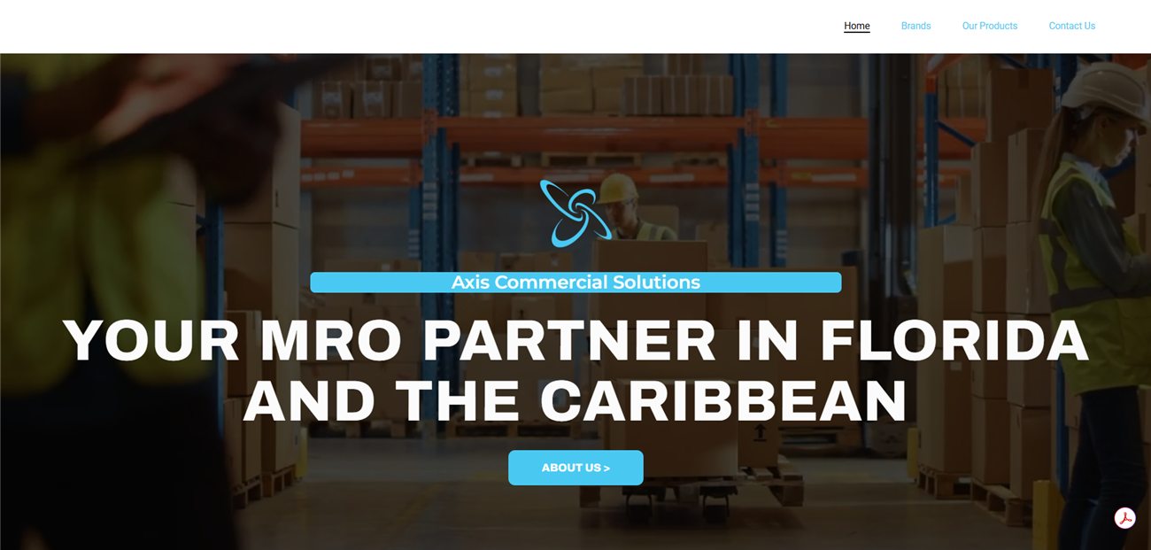 Axis Commercial Solutions website — homepage hero