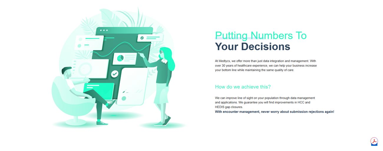Medtycs website — value proposition
