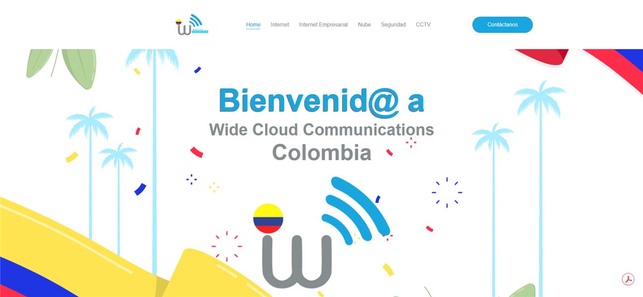 WideCC Colombia website — homepage hero